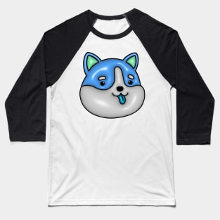 3d Inflated Blue Doge Baseball T-Shirt